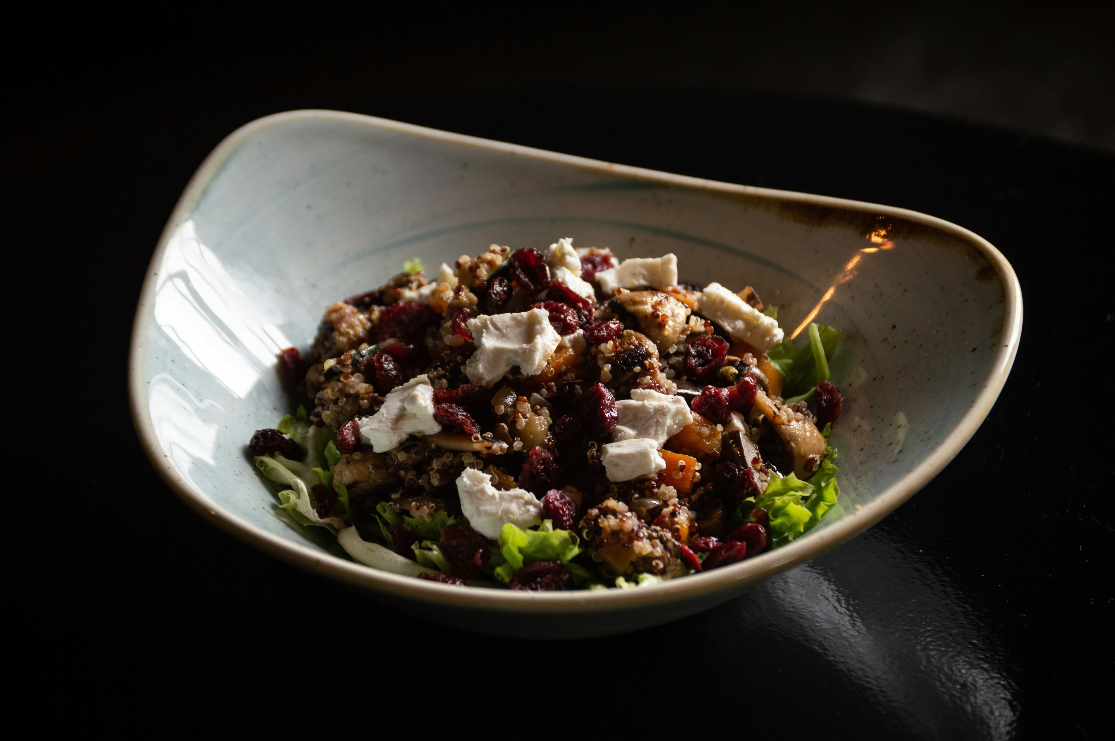 Fresh gourmet salad bowl with seasonal toppings